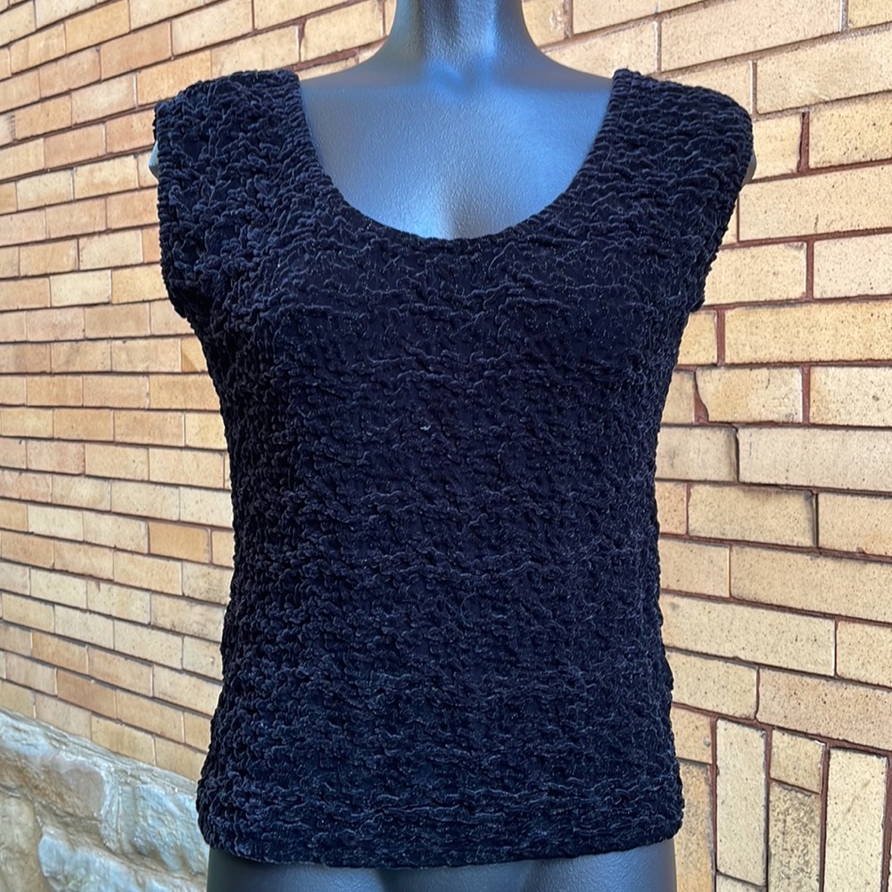 Vintage 90’s Jeffrey & Dara Tom Barra Black Textured Camisole Top Size 8